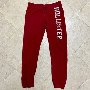 Red Hollister Fleece Sweatpants